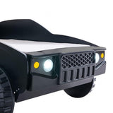 Speed Jump Twin Off-Road Car Bed with LED Headlights - Novelty Kids Bed in High Gloss Black