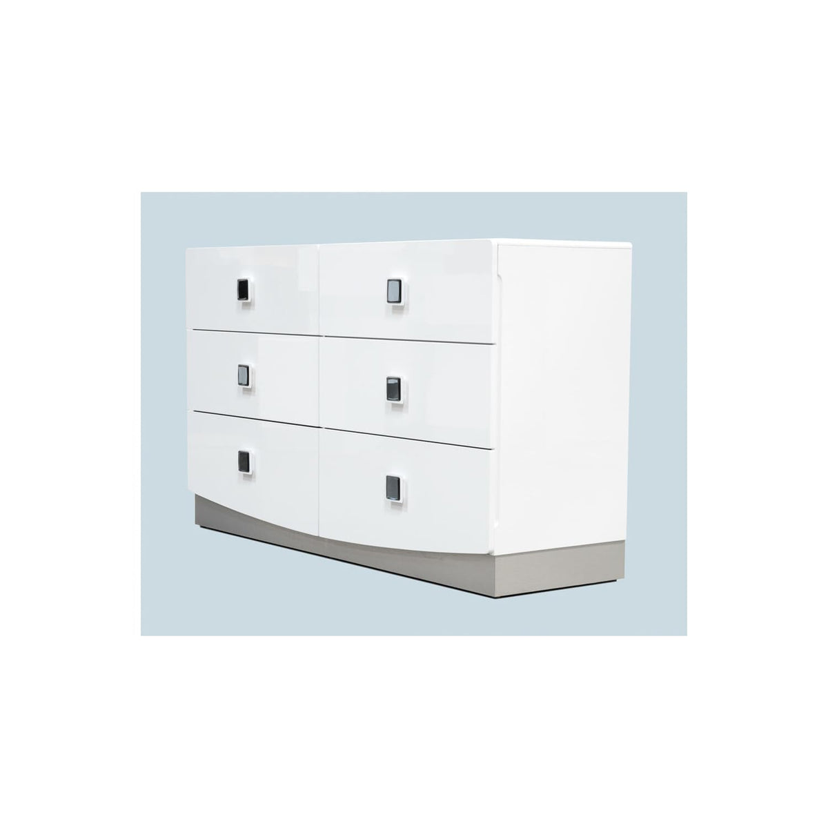 France 5-Piece Faux Leather Cali King Bedroom Set in White Lacquer - side view