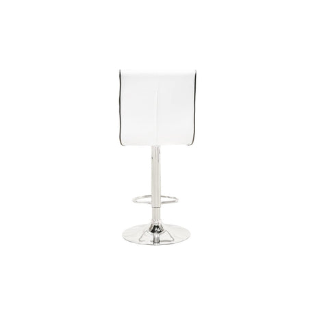 Swivel Bar Stool with Crystal and Tufted Look in White - detail view