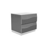 Leon 5-Piece Poplar Wood California King Bedroom Set in Gray High Gloss - detail view