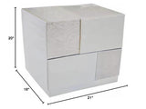 Naple 2-Drawer Poplar Wood Bedroom Nightstand in Gray/Silver Line - side view