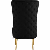 Venetian 50" High Back Tufted Velvet Accent Chair Wingback Lounge Armchair in Black - angle view