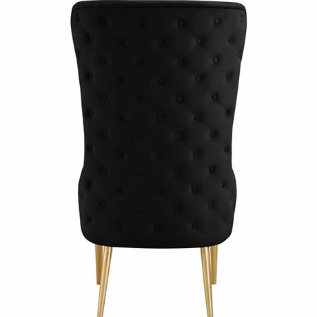 Venetian 50" High Back Tufted Velvet Accent Chair Wingback Lounge Armchair in Black - angle view