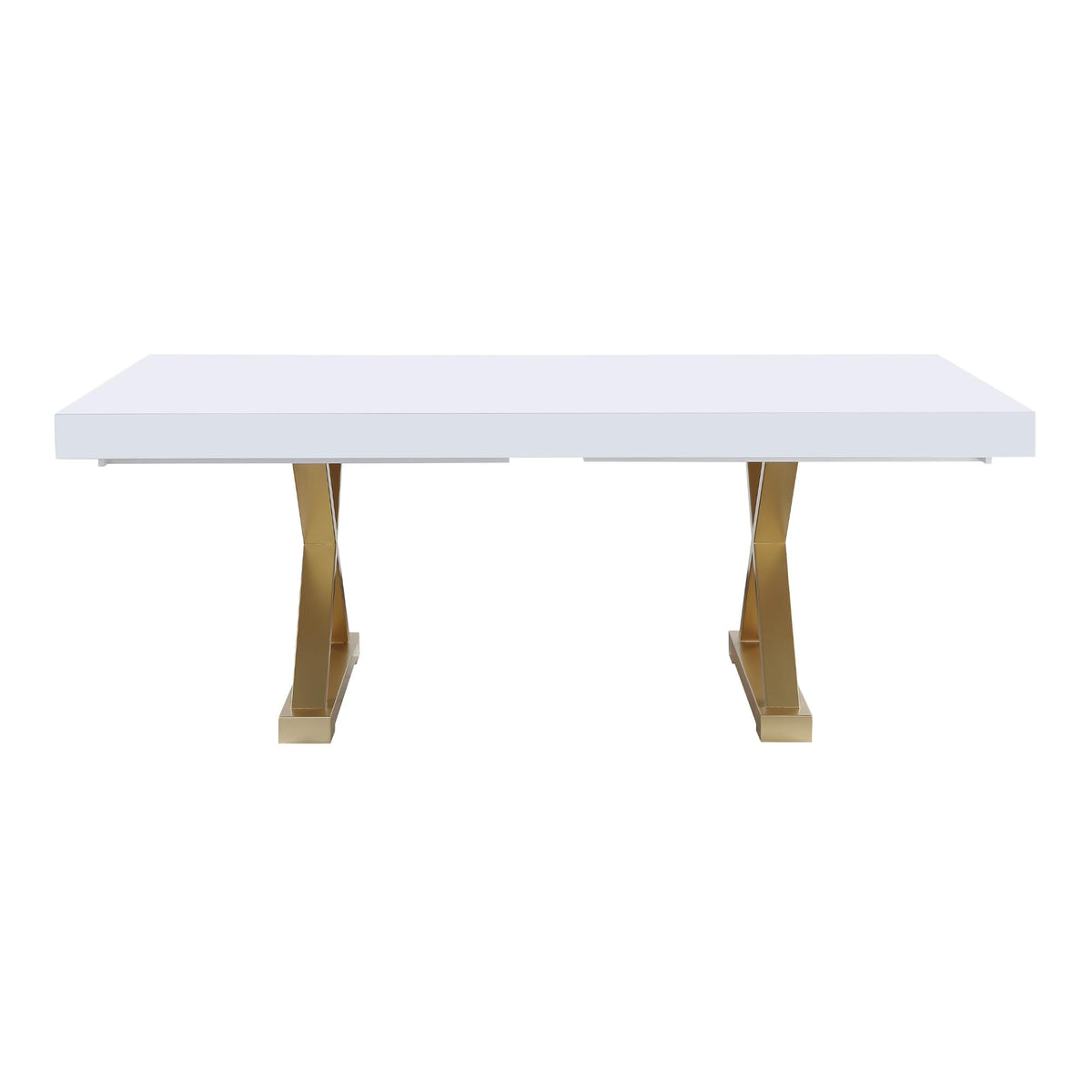 Takao Contemporary Lacquer Rectangle Dining Table for 6 or 8, 84" to 124" with Removable End Leaf… - room setting