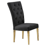 Lexington 7-Piece Rectangle Dining Set with 6 Velvet Upholstered Chairs, Modern Contemporary… - front view