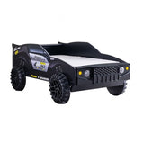 Speed Jump Twin Off-Road Car Bed with LED Headlights - Novelty Kids Bed in High Gloss Black