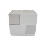 Naple 2-Drawer Poplar Wood Bedroom Nightstand in Gray/Silver Line