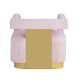 Hayes Tufted Modern Glam Velvet Accent Chair in Pink - angle view