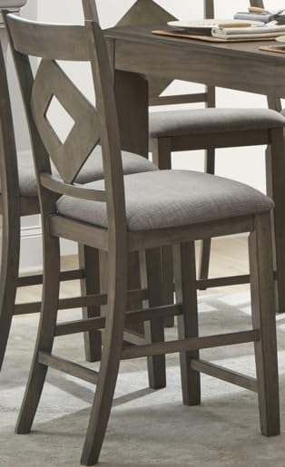 Aria 8 Piece Dining Room Set with Ornate Carvings and Grey Wood Finish