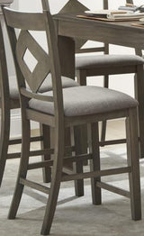 Aria 8 Piece Dining Room Set with Ornate Carvings and Grey Wood Finish