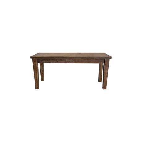 Transitional Solid Wood Dining Room Bench in Antique Natural Oak