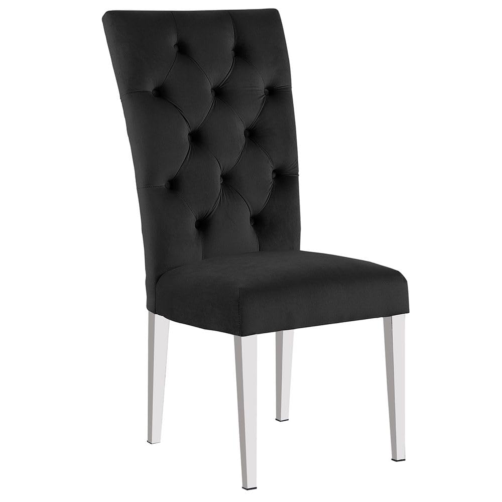 Lexington 7-Piece Rectangle Dining Set with 6 Velvet Upholstered Chairs, Modern Contemporary… - angle view