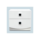 France 5-Piece Faux Leather Cali King Bedroom Set in White Lacquer - detail view