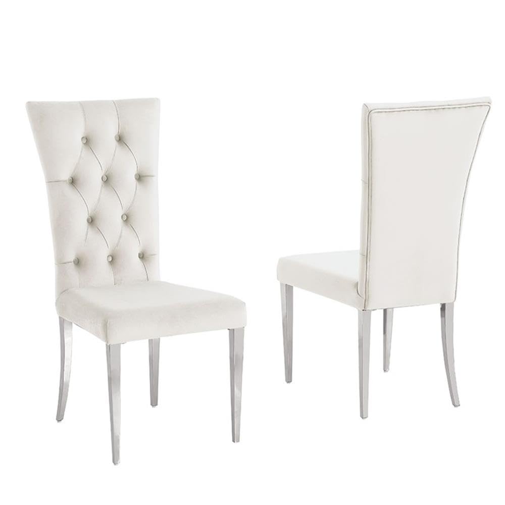 Terracotta Velvet Dining Chairs in Beige with Silver