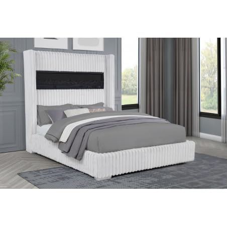 Uphoria California King Velvet Bed with Fireplace