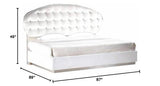 France Faux Leather California King Platform Bed in White High Gloss - side view