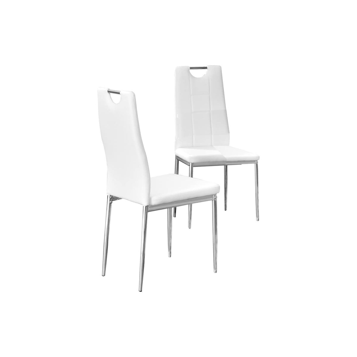 Trevi Faux Leather Armless Dining Chairs with Padded Cushion Seat