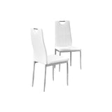 Trevi Faux Leather Armless Dining Chairs with Padded Cushion Seat