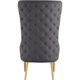 Venetian 50" High Back Tufted Velvet Accent Chair Wingback Lounge Armchair in Grey - detail view