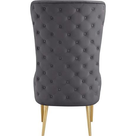 Venetian 50" High Back Tufted Velvet Accent Chair Wingback Lounge Armchair in Grey - detail view