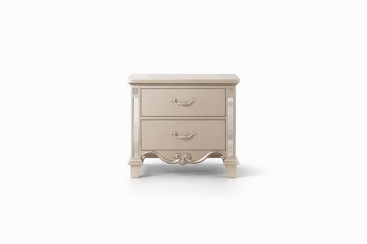 Sonia Champagne Wood Nightstand — product view 2