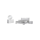 5 Pcs Modern Lacquer Bedroom Set, California King in White