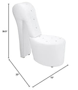 Tristam 40" Modern Glam High Heel Lounge Chair - back view