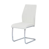 Upholstered Contemporary Faux Leather Side Chairs White