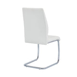 Upholstered Contemporary Faux Leather Side Chairs White - detail view