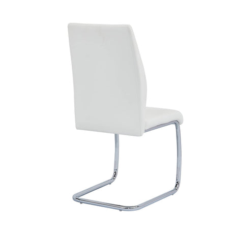Upholstered Contemporary Faux Leather Side Chairs White - detail view