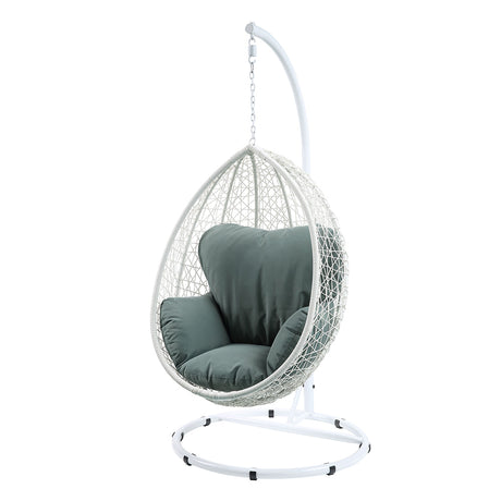 Simona Wicker Hanging Swing Chair with Stand
