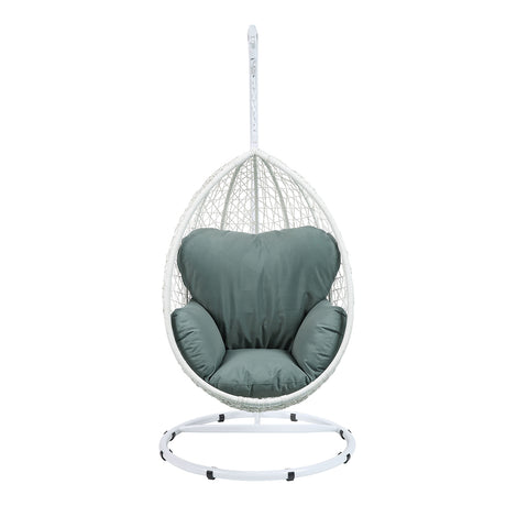 Simona Wicker Hanging Swing Chair with Stand
