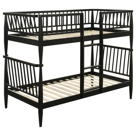 Abram Windsor Twin Over Twin Bunk Bed - Black