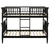 Abram Windsor Twin Over Twin Bunk Bed - Convertible Wood Frame with Ladder in Almond or Black – view 13