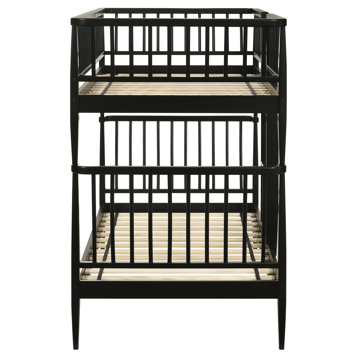 Abram Windsor Twin Over Twin Bunk Bed - Convertible Wood Frame with Ladder in Almond or Black – view 15
