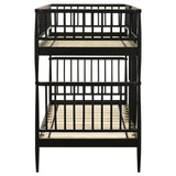 Abram Windsor Twin Over Twin Bunk Bed - Convertible Wood Frame with Ladder in Almond or Black – view 15