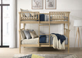 Abram Windsor Twin Over Twin Bunk Bed - Convertible Wood Frame with Ladder in Almond or Black – view 1