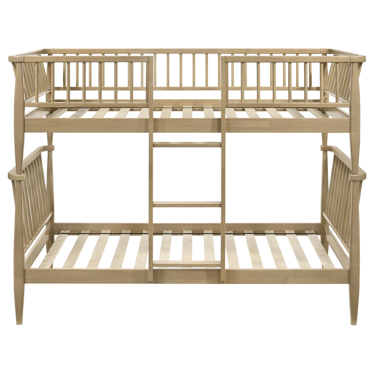 Abram Windsor Twin Over Twin Bunk Bed - Convertible Wood Frame with Ladder in Almond or Black – view 5