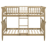 Abram Windsor Twin Over Twin Bunk Bed - Convertible Wood Frame with Ladder in Almond or Black – view 5