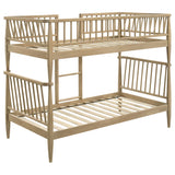 Abram Windsor Twin Over Twin Bunk Bed - Convertible Wood Frame with Ladder in Almond or Black – view 6