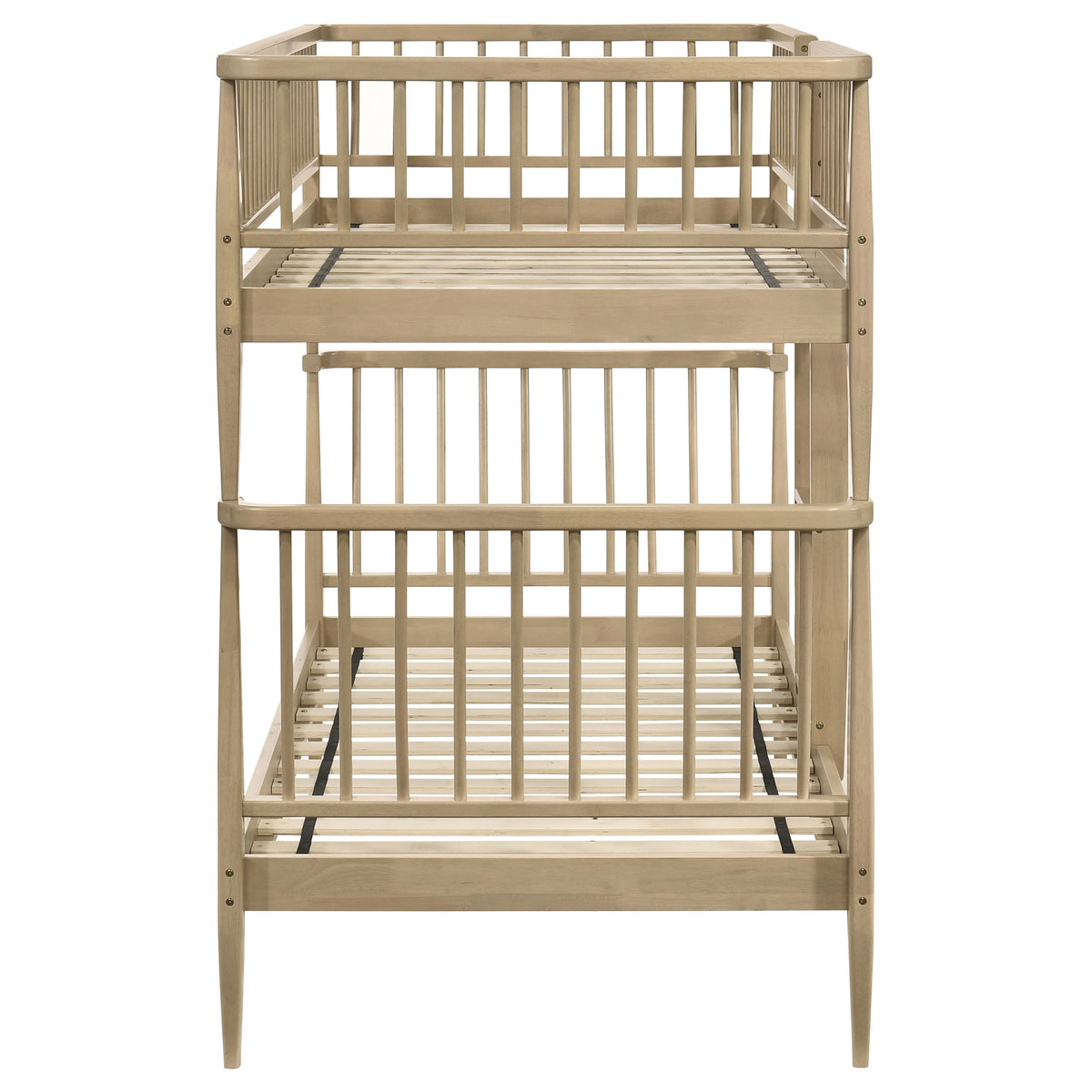 Abram Windsor Twin Over Twin Bunk Bed - Convertible Wood Frame with Ladder in Almond or Black – view 7