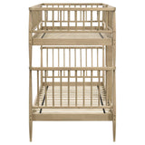Abram Windsor Twin Over Twin Bunk Bed - Convertible Wood Frame with Ladder in Almond or Black – view 7