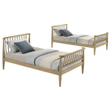 Abram Windsor Twin Over Twin Bunk Bed - Convertible Wood Frame with Ladder in Almond or Black – view 8