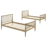 Abram Windsor Twin Over Twin Bunk Bed - Convertible Wood Frame with Ladder in Almond or Black – view 9