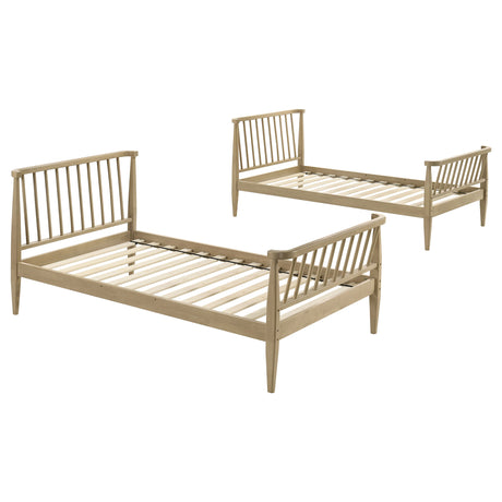 Abram Windsor Twin Over Twin Bunk Bed - Convertible Wood Frame with Ladder in Almond or Black – view 9