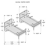 Abram Windsor Twin Over Twin Bunk Bed - Convertible Wood Frame with Ladder in Almond or Black – view 12