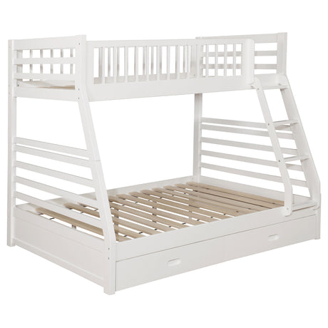 Ashton Twin over Full Bunk Bed with 2 Storage Drawers - White