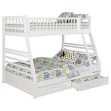 Ashton Twin over Full Bunk Bed with 2 Storage Drawers - A-Frame Pine in White, Cappuccino, Navy or Grey – view 6