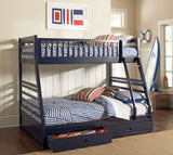 Ashton Twin over Full Bunk Bed with 2 Storage Drawers - A-Frame Pine in White, Cappuccino, Navy or Grey – view 15