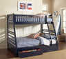 Ashton Twin over Full Bunk Bed with 2 Storage Drawers - A-Frame Pine in White, Cappuccino, Navy or Grey – view 15